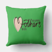 Happy Moederdag – Elegant Floral Heart Design Kussen (Achterkant)