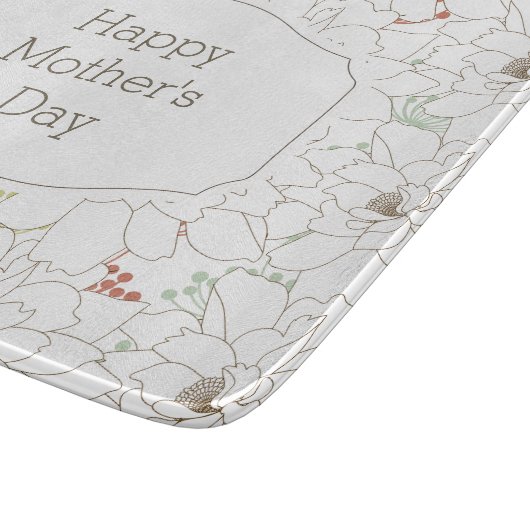 Happy Moederdag Elegant Flowers Snijplank (Hoek)