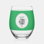 Happy Moederdag Elegant Frogs gepersonaliseerd Wijnglas Zonder Voet (Achterkant)