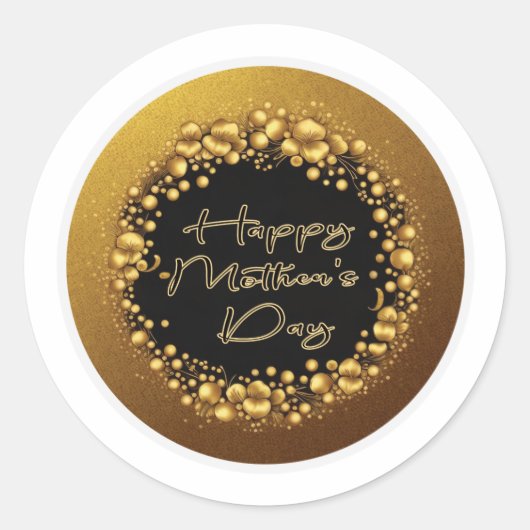 Happy Moederdag Elegant Gold stickers (Voorkant)