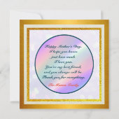Happy Moederdag Elegant Modern Photo briefkaart (Achterkant)