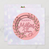 Happy Moederdag Elegant Modern Roze Bloemen Kaart (Voorkant / Achterkant)