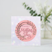 Happy Moederdag Elegant Modern Roze Bloemen Kaart (Staand voorkant)