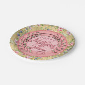 Happy Moederdag Elegant Modern Roze Bloemen Papieren Bordje (Gekanteld)