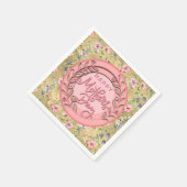 Happy Moederdag Elegant Modern Roze Bloemen Servet (Hoek)