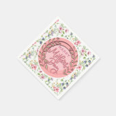 Happy Moederdag Elegant Modern Roze Bloemen Servet (Hoek)