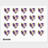 Happy Moederdag Elegant Paarse Rozen Floral Hart Sticker (Vel)