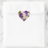Happy Moederdag Elegant Paarse Rozen Floral Hart Sticker (Tas)