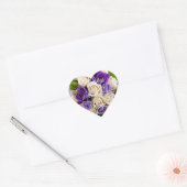 Happy Moederdag Elegant Paarse Rozen Floral Hart Sticker (Envelop)