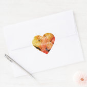 Happy Moederdag Elegant Rood Sinaasappel Rozen Blo Hart Sticker (Envelop)