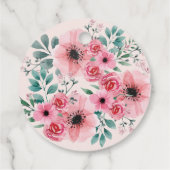 Happy Moederdag Elegant Roze Bloemen Boeket Bedankjes Labels (Achterkant)