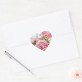 Happy Moederdag Elegant Roze Rozen Bloemen Hart Sticker (Envelop)