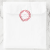 Happy Moederdag - Elegant roze Wreate Ronde Sticker (Tas)