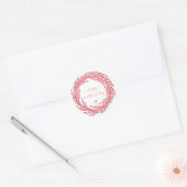 Happy Moederdag - Elegant roze Wreate Ronde Sticker (Envelop)