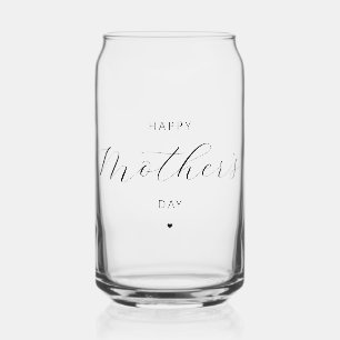 Happy Moederdag Elegant Script Typografie Blikvorm Glas