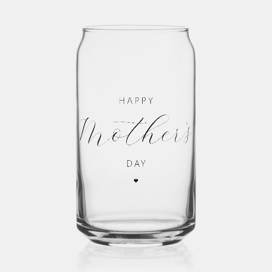 Happy Moederdag Elegant Script Typografie Blikvorm Glas (Voorkant)