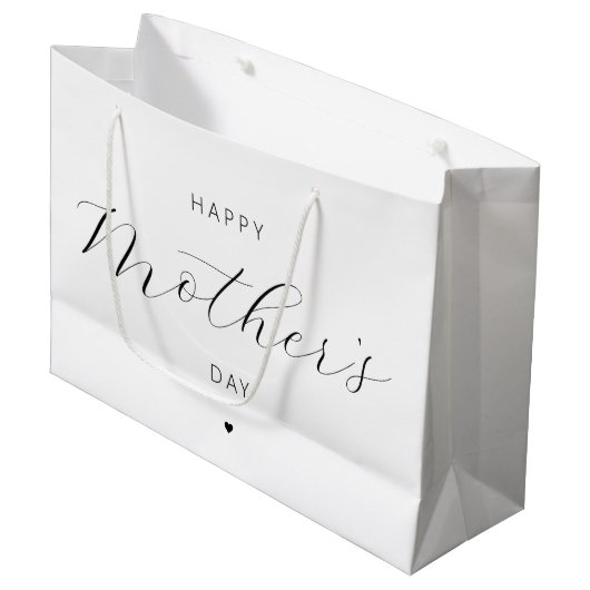 Happy Moederdag Elegant Script Typografie Groot Cadeauzakje (Voorkant Gekanteld)