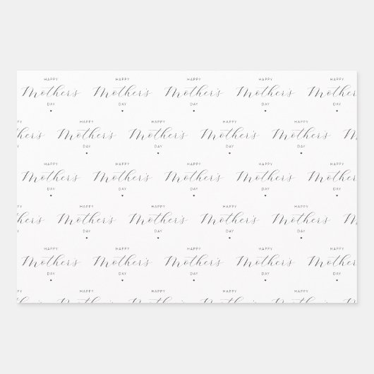 Happy Moederdag Elegant Script Typografie Inpakpapier Vel (Voorkant 2)