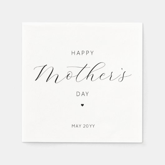 Happy Moederdag Elegant Script Typografie Servet (Voorkant)