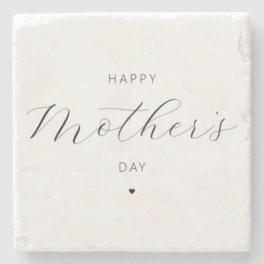 Happy Moederdag Elegant Script Typografie Stenen Onderzetter (Voorkant)