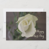 Happy Moederdag Elegant White Rose Kaart (Voorkant)