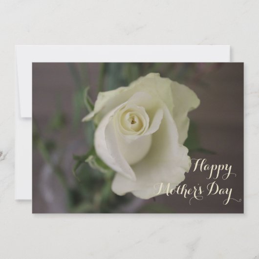 Happy Moederdag Elegant White Rose Kaart (Voorkant)