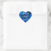 Happy Moederdag Elegante Blauwe Rozen Bloemen Hart Sticker (Tas)