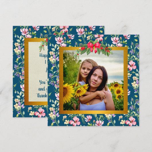 Happy Moederdag Elegante moderne fotokaart (Voorkant / Achterkant)