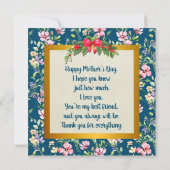 Happy Moederdag Elegante moderne fotokaart (Achterkant)