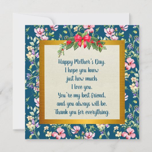 Happy Moederdag Elegante moderne fotokaart (Achterkant)