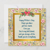 Happy Moederdag Elegante moderne fotokaart (Achterkant)