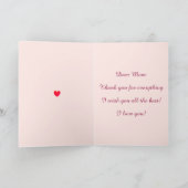 Happy-Moederdag- en roze hartenkaart Kaart (Binnen)