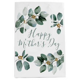 Happy Moederdag Eucalyptus Waterverf Foliage Medium Cadeauzakje
