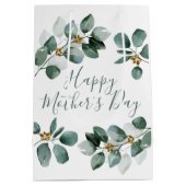 Happy Moederdag Eucalyptus Waterverf Foliage Medium Cadeauzakje (Achterkant)