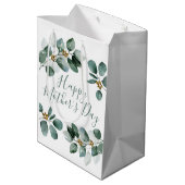 Happy Moederdag Eucalyptus Waterverf Foliage Medium Cadeauzakje (Achterkant Gekanteld)