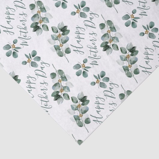 Happy Moederdag Eucalyptus Waterverf Foliage Tissuepapier (Detail)