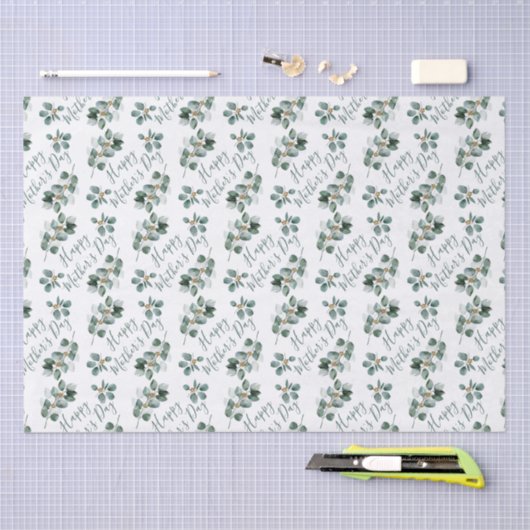 Happy Moederdag Eucalyptus Waterverf Foliage Tissuepapier (Craft)