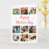 Happy Moederdag Family Fotocollage Kaart (Gele Bloem)