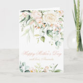 Happy Moederdag Faux Gold Blush Pink Floral Kaart (Voorkant)
