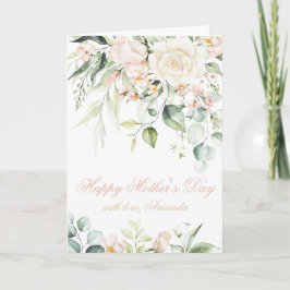 Happy Moederdag Faux Gold Blush Pink Floral Kaart