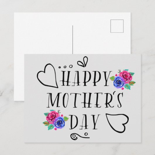 Happy Moederdag Feestdagenkaart (Voorkant / Achterkant)