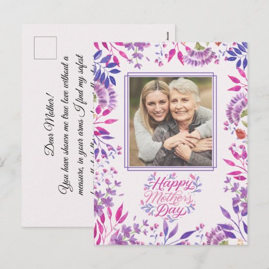 Happy Moederdag Feestdagenkaart (Voorkant / Achterkant)