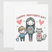 Happy Moederdag Feestdagenkaart (Voorkant / Achterkant)