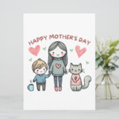 Happy Moederdag Feestdagenkaart (Staand voorkant)