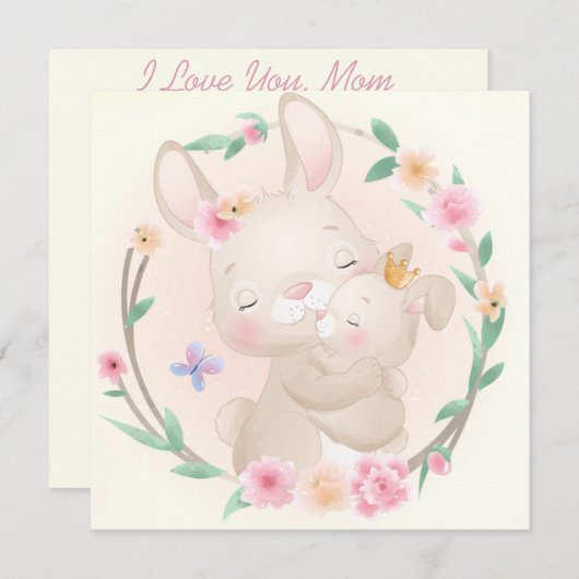 Happy Moederdag Feestdagenkaart (Voorkant / Achterkant)