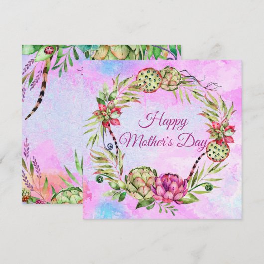 Happy Moederdag Feestdagenkaart (Voorkant / Achterkant)