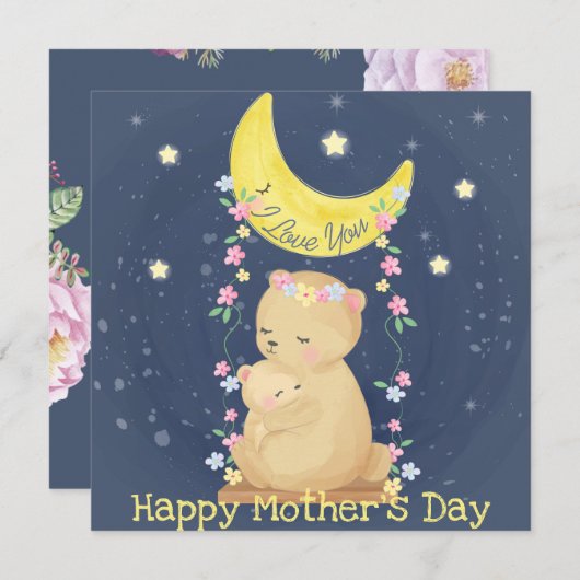 Happy Moederdag Feestdagenkaart (Voorkant / Achterkant)