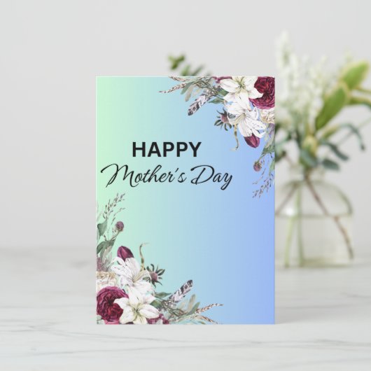HAPPY Moederdag Feestdagenkaart (Staand voorkant)