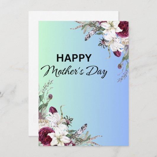 HAPPY Moederdag Feestdagenkaart (Voorkant / Achterkant)