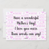 Happy Moederdag Feestdagenkaart (Achterkant)
